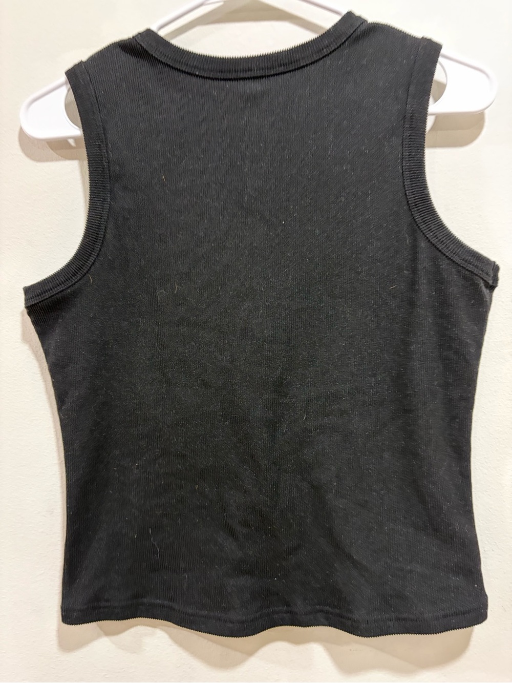 Amazon Black Ribbed Button-Back Tank Top - Picture 2 of 2